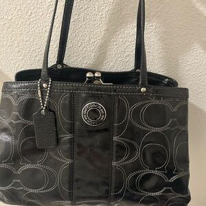 Coach Black Signature Shoulder Bag